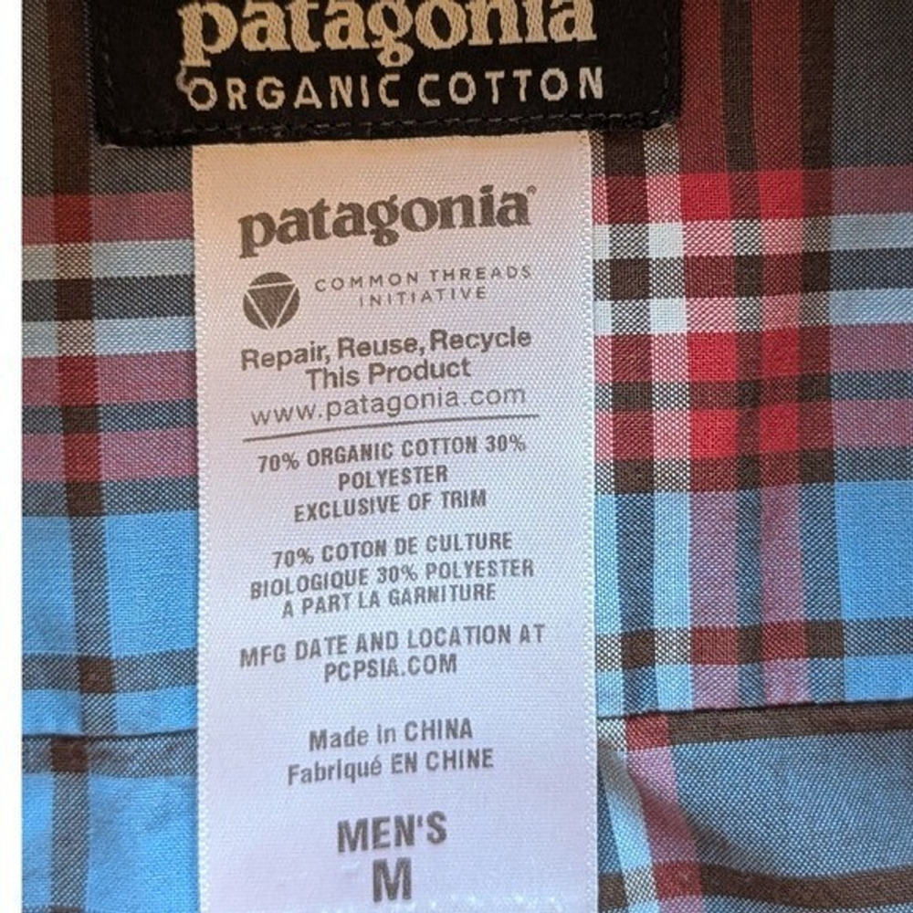Patagonia Fezzman Plaid Short Sleeve Button Down Shirt Men's M - Picture 6 of 6